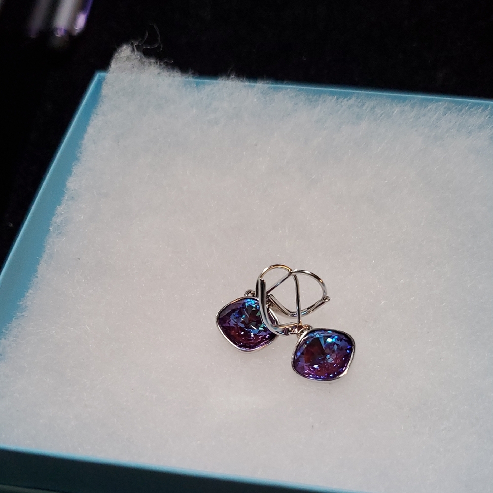 Touchstone Crystal Purple  Earrings
